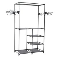vidaXL Clothes Rack Steel and Non-woven Fabric 87x44x158 cm Black,  vidaXL Clothes Rack Steel and Non-woven Fabric 87x44x158 cm Black