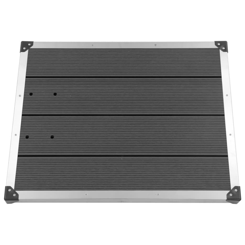 vidaXL Outdoor Shower Tray WPC Stainless Steel 80x62 cm Grey