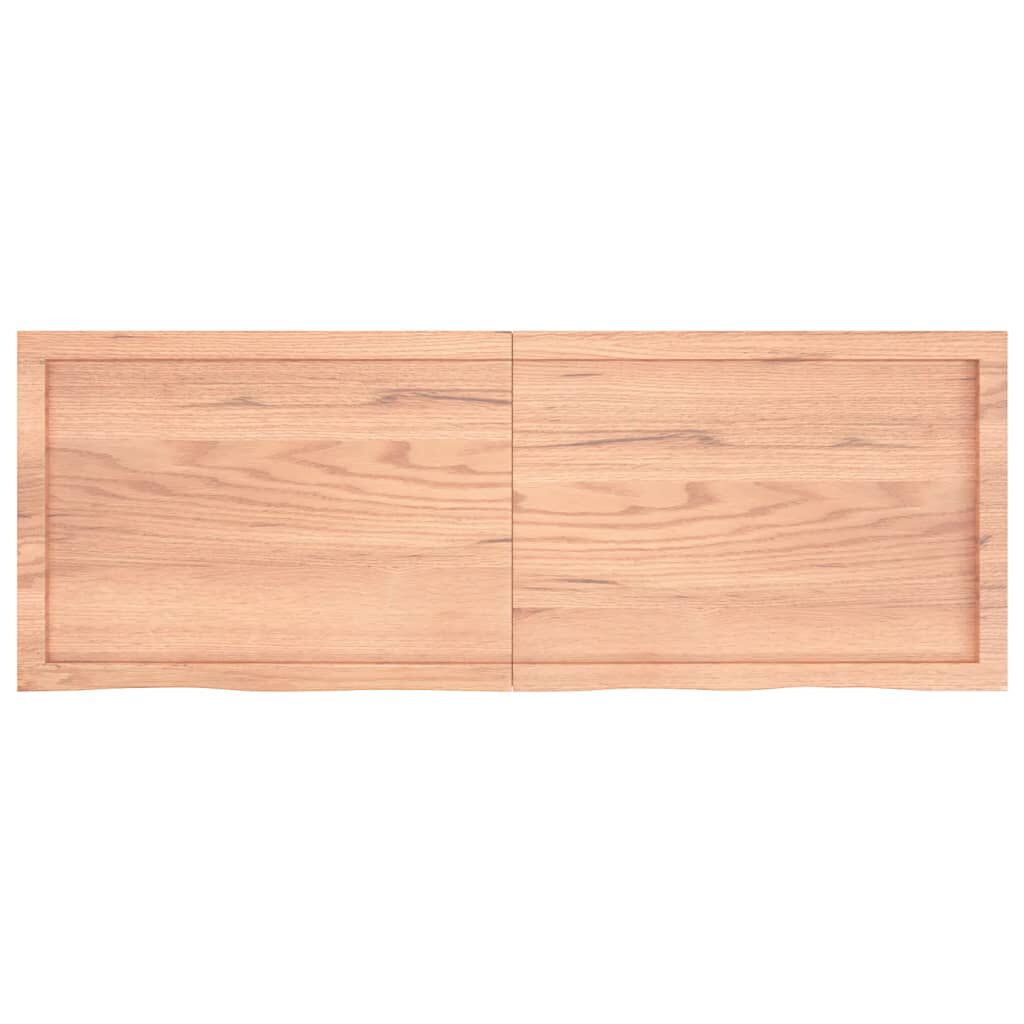 vidaXL Bathroom Countertop Light Brown 140x50x(2-4)cm Treated Solid Wood