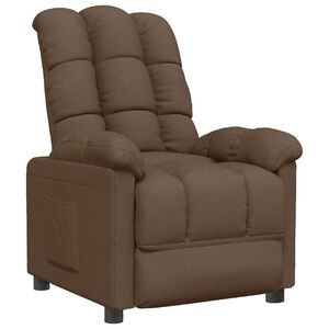 vidaXL Recliner Chair Brown Fabric
