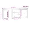 vidaXL Sideboard White 210x35x80 cm Solid Wood Pine