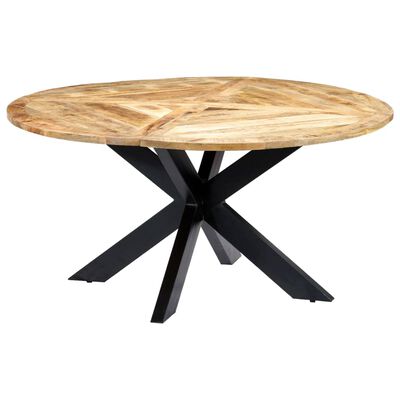 vidaXL Dining Table Round 150x76 cm Solid Mango Wood,  vidaXL Dining Table Round 150x76 cm Solid Mango Wood
