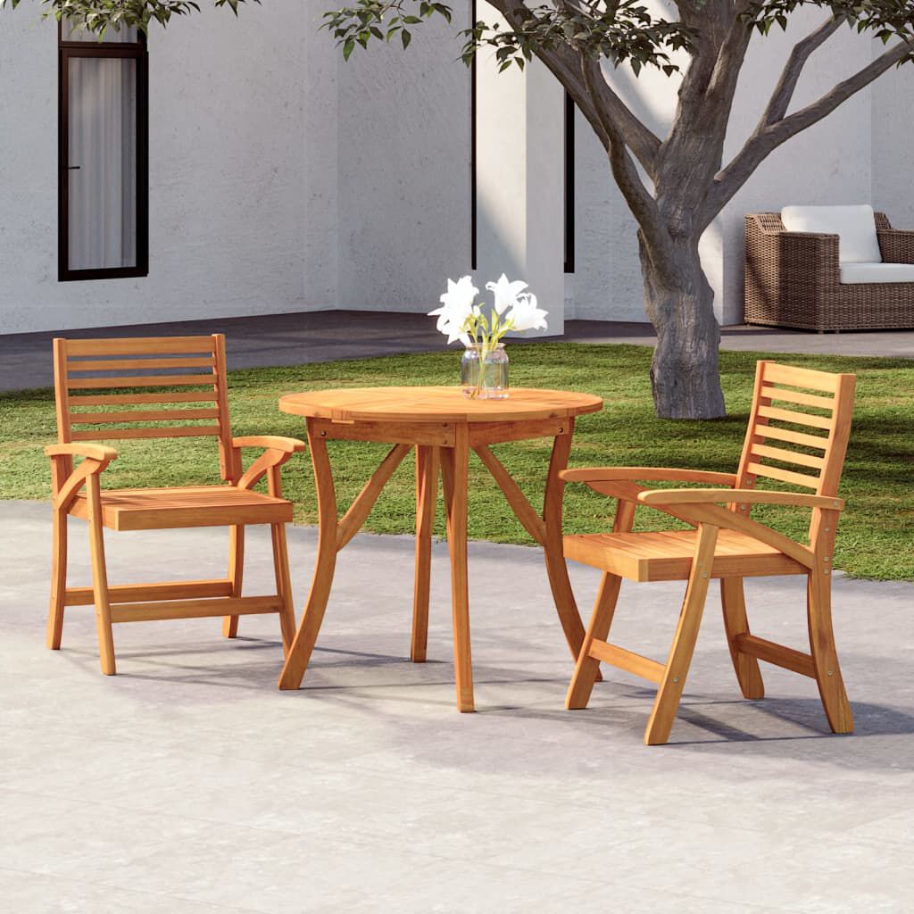 vidaXL 3 Piece Garden Dining Set Solid Wood Acacia