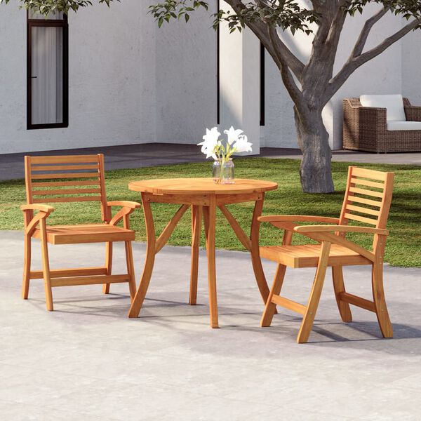 vidaXL 3 Piece Garden Dining Set Solid Wood Acacia