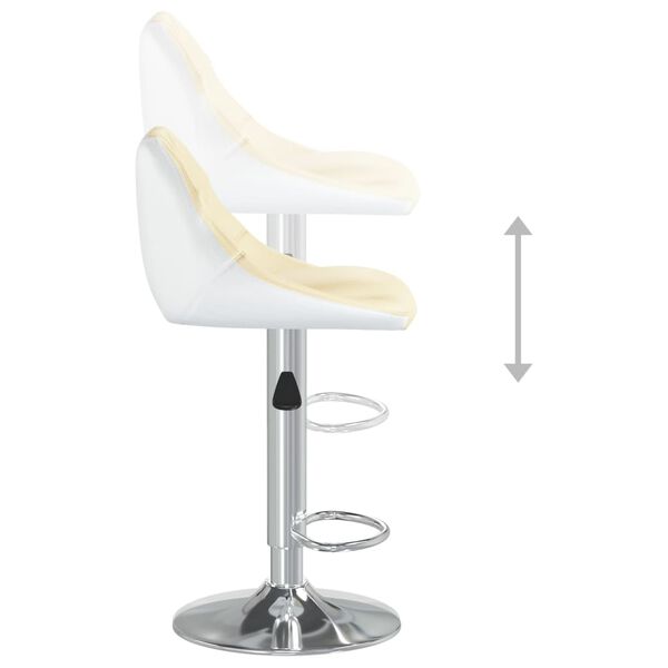 vidaXL Bar Stools 2 pcs Cream and White Faux Leather