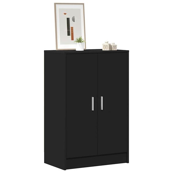 vidaXL Shoe Cabinet Black 60x35x92 cm Engineered Wood