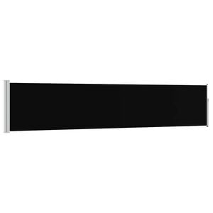 vidaXL Side Awning | Black fabric + grey steel