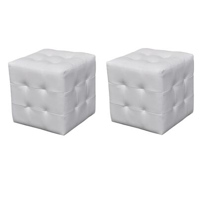 vidaXL Cubed Stools White, white vidaXL Cubed Stools White