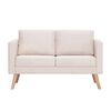 vidaXL 2-Seater Sofa Fabric Cream