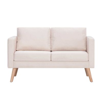 vidaXL 2-Seater Sofa Fabric Cream, cream vidaXL 2-Seater Sofa Fabric Cream