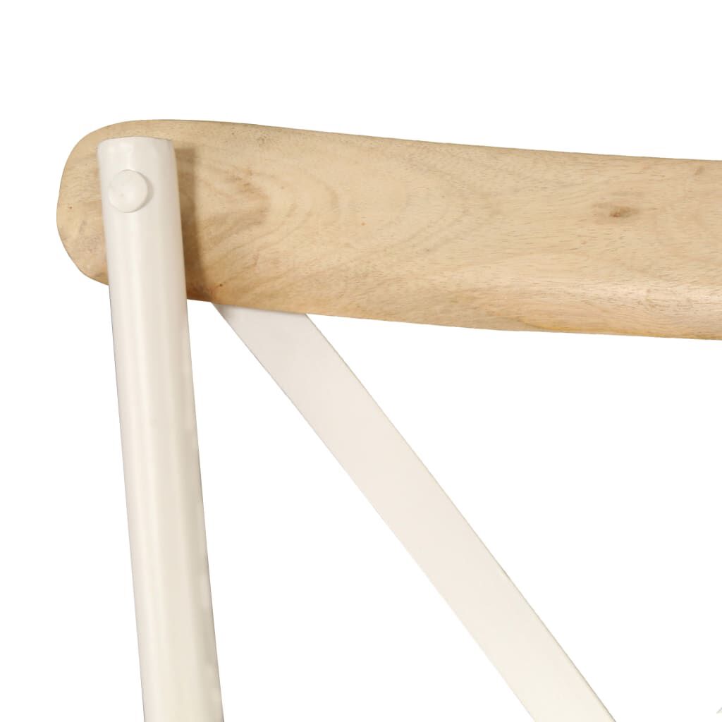 vidaXL Cross Chairs 2 pcs White Solid Mango Wood