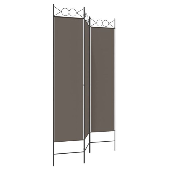 vidaXL 3-Panel Room Divider Anthracite 120x200 cm Fabric