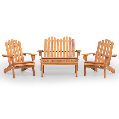 vidaXL 4 Piece Adirondack Garden Lounge Set Solid Wood Acacia, brown vidaXL 4 Piece Adirondack Garden Lounge Set Solid Wood Acacia
