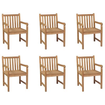 vidaXL Outdoor Chairs 6 pcs Solid Teak Wood,  vidaXL Outdoor Chairs 6 pcs Solid Teak Wood