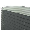 vidaXL Garden Raised Bed 320x80x81 cm Galvanised Steel Grey