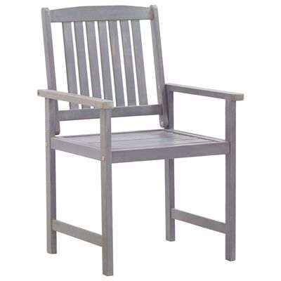 vidaXL 7 Piece Outdoor Dining Set Grey Wash Solid Acacia Wood, grey vidaXL 7 Piece Outdoor Dining Set Grey Wash Solid Acacia Wood
