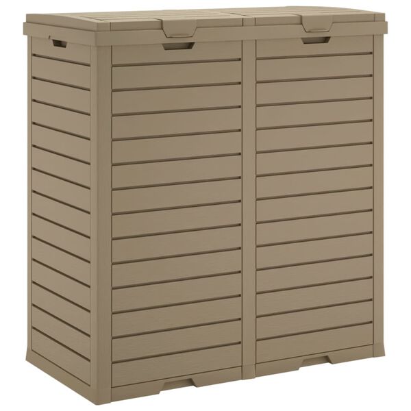 vidaXL Outdoor Garbage Bin Light Brown 78x41x86 cm Polypropylene