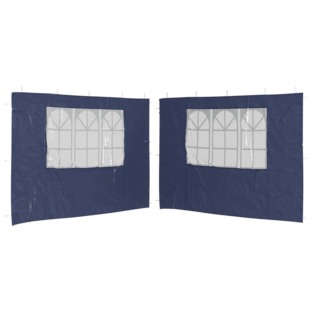 vidaXL Partytent Sidewall 2 pcs with Window PE Blue