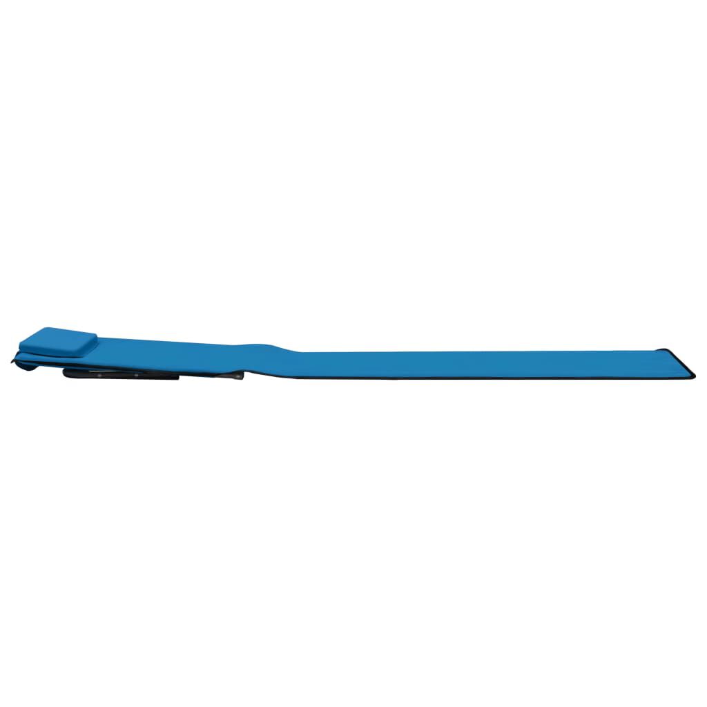 vidaXL Folding Beach Mats 2 pcs Steel and Fabric Blue