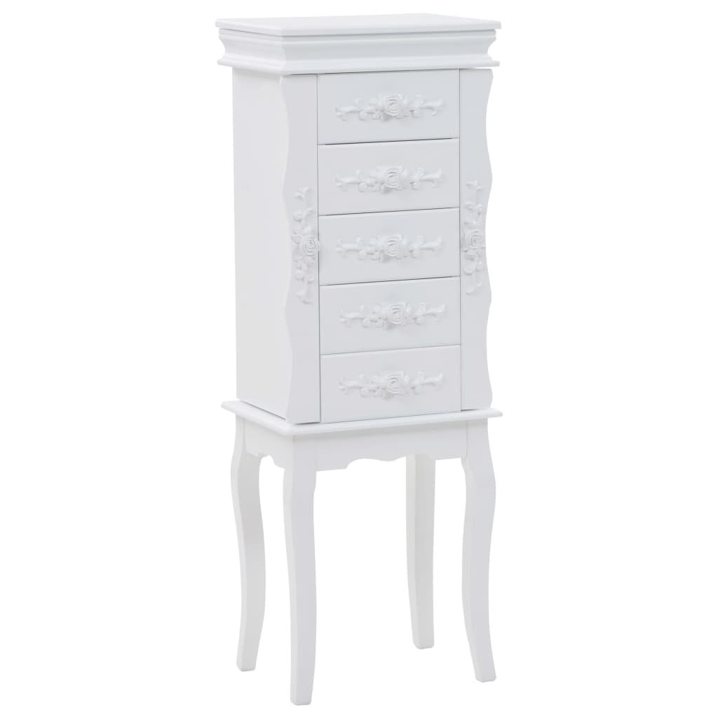 vidaXL Free Standing Jewelery Cabinet White