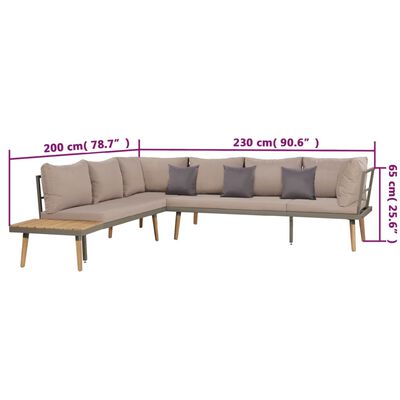 vidaXL 4 Piece Garden Lounge Set with Cushions Solid Acacia Wood Brown,  vidaXL 4 Piece Garden Lounge Set with Cushions Solid Acacia Wood Brown
