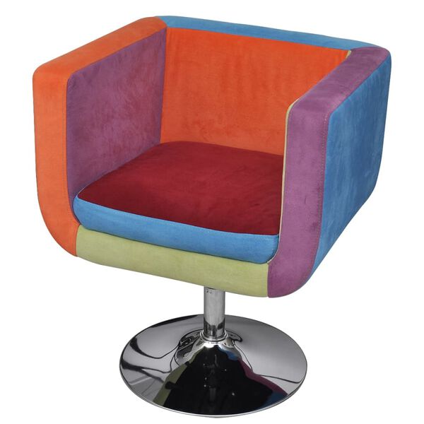 vidaXL Cube Armchair with Patchwork Design Fabric