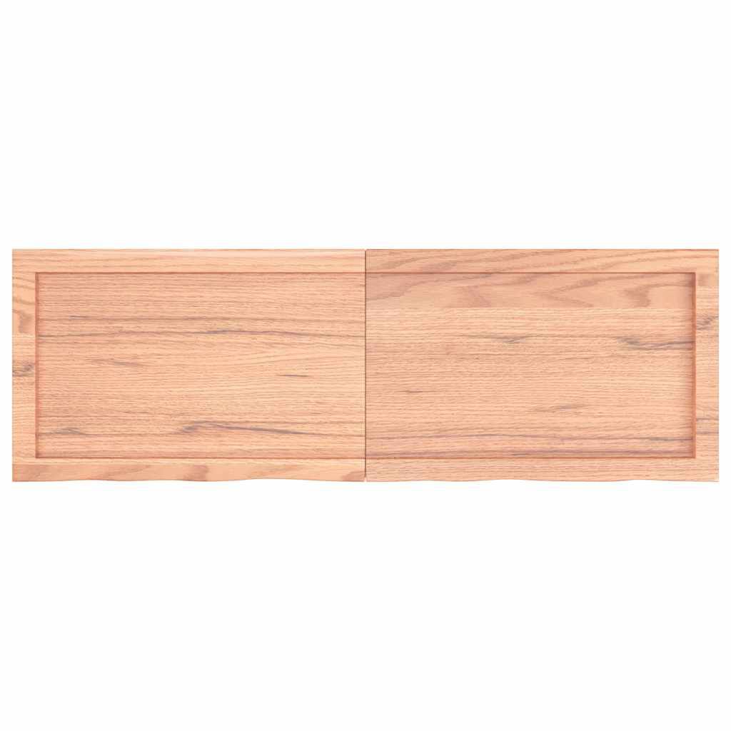 vidaXL Wall Shelf Light Brown 120x40x(2-4) cm Treated Solid Wood Oak