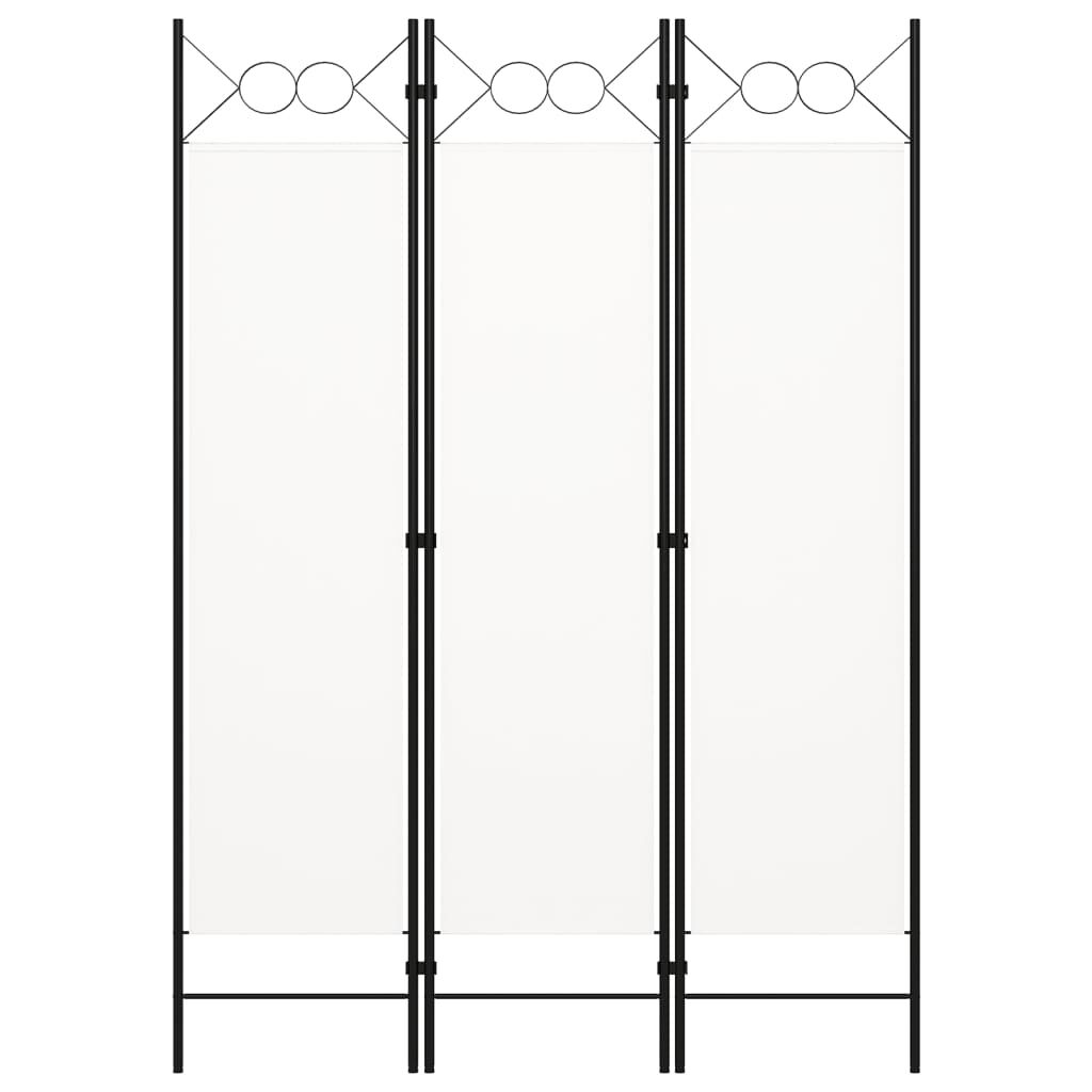 vidaXL 3-Panel Room Divider White 120x180 cm