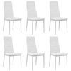 vidaXL Dining Chairs 6 pcs White Faux Leather