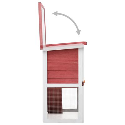 vidaXL Outdoor Rabbit Hutch 1 Door Red Wood, red vidaXL Outdoor Rabbit Hutch 1 Door Red Wood