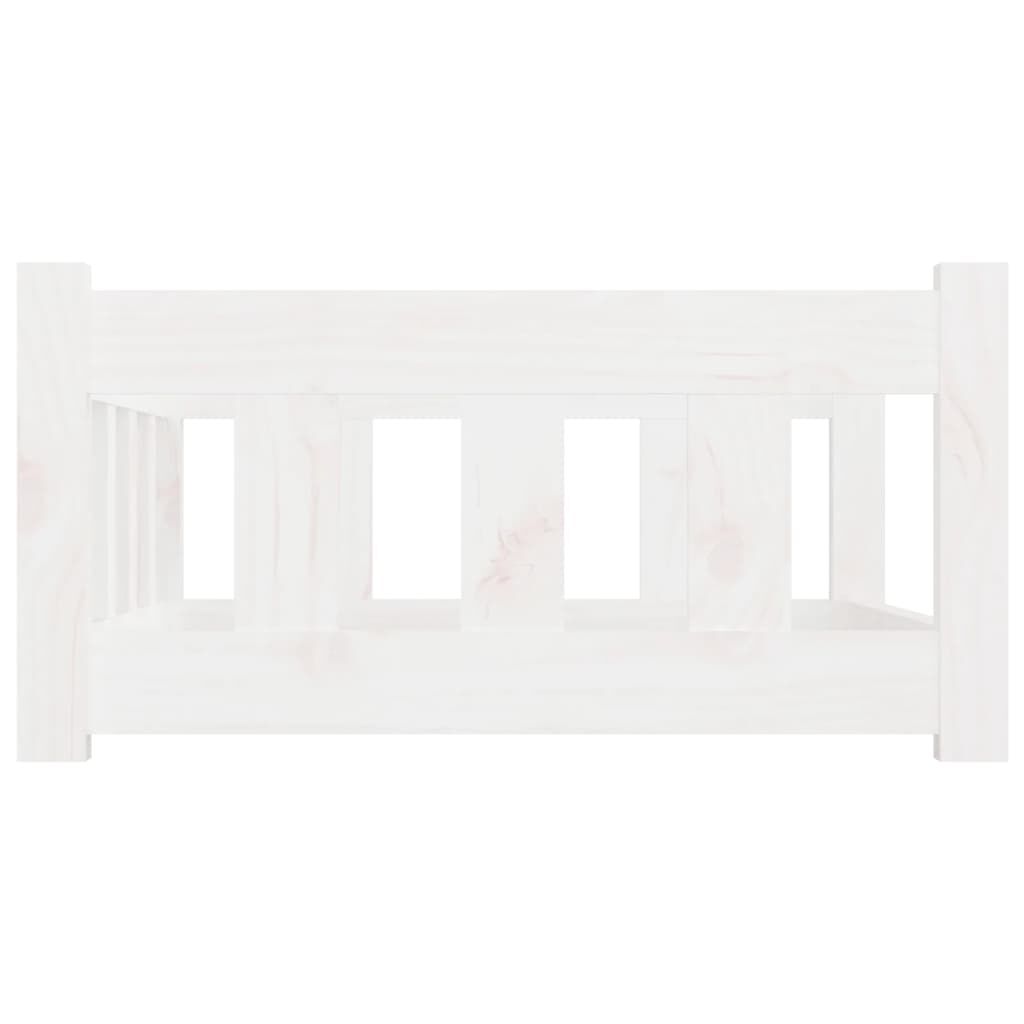 vidaXL Dog Bed White 75.5x55.5x28 cm Solid Wood Pine