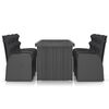 vidaXL 7 Piece Outdoor Dining Set with Cushions Poly Rattan Black