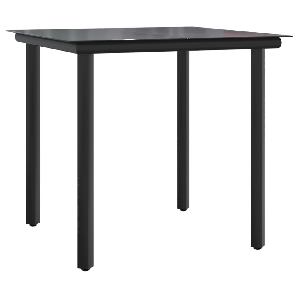 vidaXL 3 Piece Garden Dining Set Black Poly Rattan