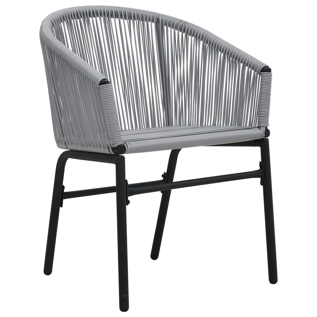 vidaXL 3 Piece Bistro Set with Cushions PE Rattan Grey