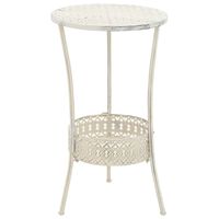 vidaXL Bistro Table Vintage Style Round Metal 40x70 cm White,  vidaXL Bistro Table Vintage Style Round Metal 40x70 cm White