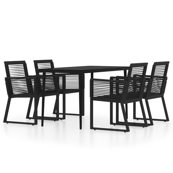 vidaXL 5 Piece Garden Dining Set Black