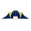 vidaXL Camping Tent Polyester 9 Persons Blue-yellow