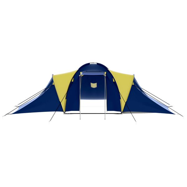vidaXL Camping Tent Polyester 9 Persons Blue-yellow