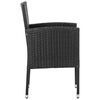 vidaXL Garden Chairs with Black Cushions 4 pcs Black Poly Rattan