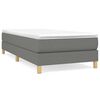 vidaXL Box Spring Bed Frame Dark Grey 90x200 cm Fabric