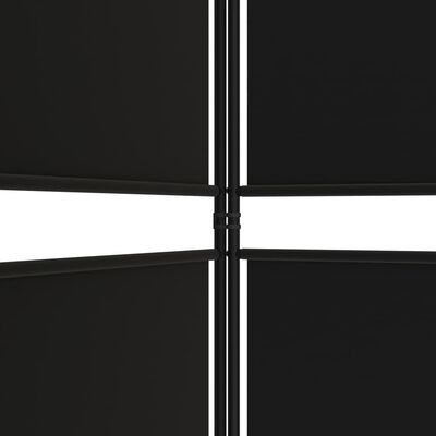 vidaXL 5-Panel Room Divider Black 250x200 cm Fabric, black vidaXL 5-Panel Room Divider Black 250x200 cm Fabric