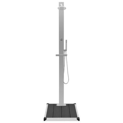 vidaXL Outdoor Shower with Tray WPC Stainless Steel, grey vidaXL Outdoor Shower with Tray WPC Stainless Steel