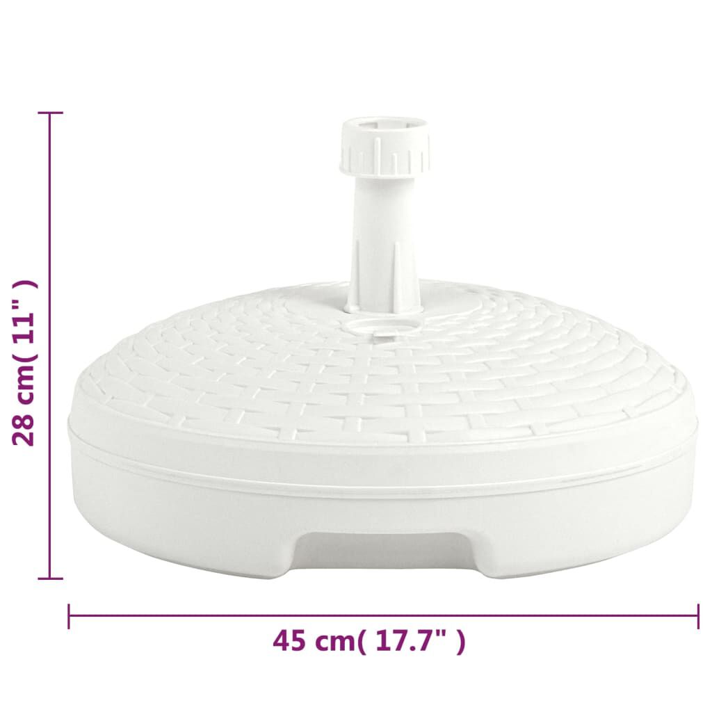 vidaXL Umbrella Base Sand/Water Filled 20 L White Plastic Rattan