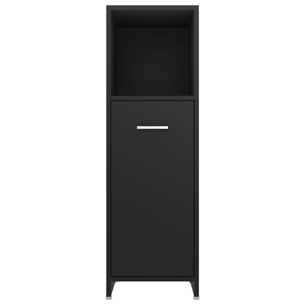 vidaXL Bathroom Cabinet Black 30x30x95 cm Engineered Wood