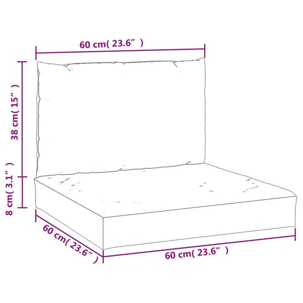 vidaXL Pallet Cushions 2 pcs Grey Oxford Fabric