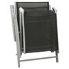 vidaXL Folding Sun Lounger Textilene and Aluminium Black and Silver