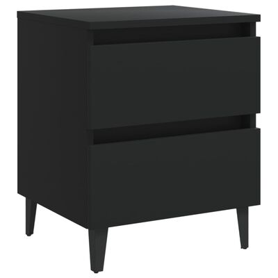 vidaXL Bed Cabinets 2 pcs Black 40x35x50 cm Engineered Wood, black vidaXL Bed Cabinets 2 pcs Black 40x35x50 cm Engineered Wood