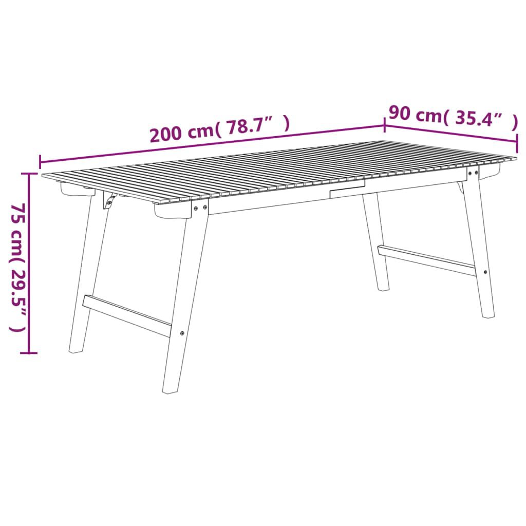 vidaXL 7 Piece Garden Dining Set Solid Wood Acacia