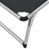 vidaXL Folding Sun Lounger with Roof Aluminium and Textilene Black