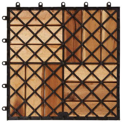 vidaXL 10 pcs Acacia Decking Tiles 30 x 30 cm, brown vidaXL 10 pcs Acacia Decking Tiles 30 x 30 cm